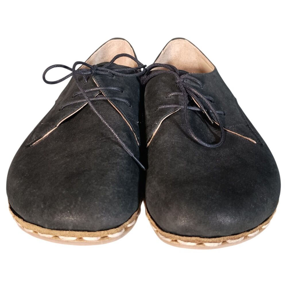 Atlantis Handmade Barefoot Casual Shoes Men's 11 Black Leather Lace up - Picture 4 of 11